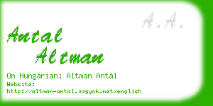 antal altman business card